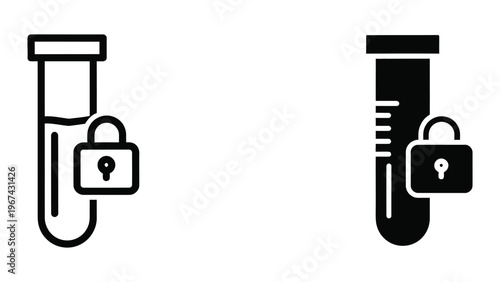Secured test tubes symbolizing data protection and confidentiality in scientific research