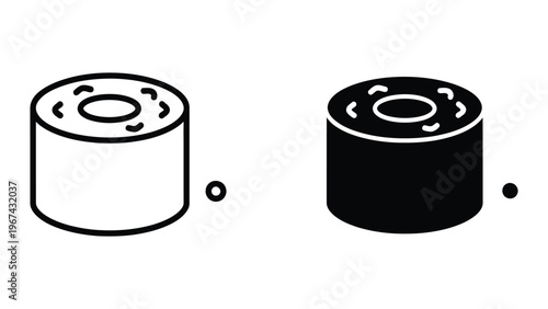 Comparison of two bushings with different material finishes shown in isometric view
