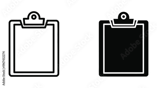 Empty and filled clipboards with ring binders