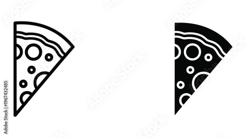 Contrast of a light and dark pizza slice against a plain background