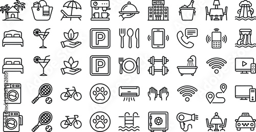 A simple hand drawn vector set of garden tools icons isolated for web and design use