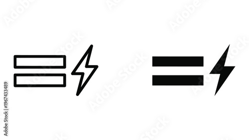 Comparison of parallel connection styles with lightning symbols for electrical power