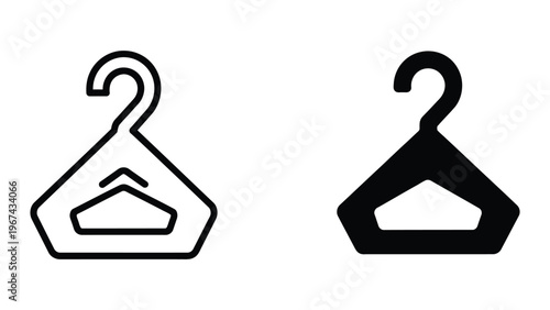 Comparison of two different types of coat hangers in contrasting styles