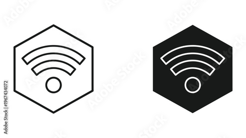 Comparison of wifi signal icons in light and dark mode designs