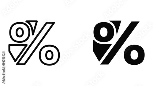 Comparison of percentage symbols with different visual styles and color contrasts