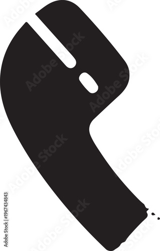 Incoming call phone handset icon for mobile communication contact service help support telephone blue flat vector sign