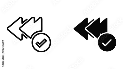 Comparison of navigation and media playback controls with verification marks