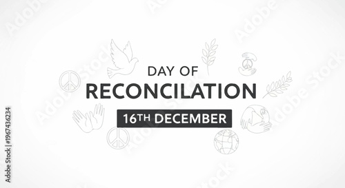 Day of reconciliation logo on white background with icons