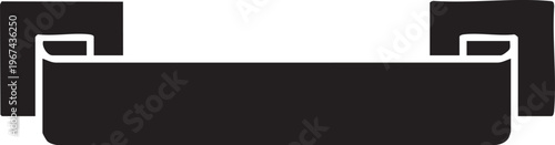 Black silhouette of a bed or sofa with headboard and footboard, minimalist furniture logo icon