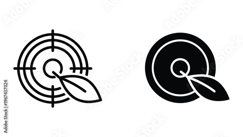 Target and bullseye logo designs featuring a stylized letter q with an arrow