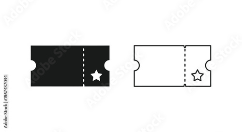 Star Ticket Icons Vector