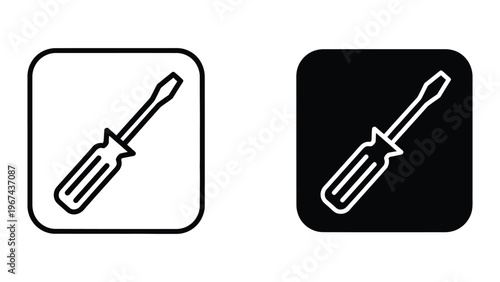 Comparison of screwdriver icons on different background colors