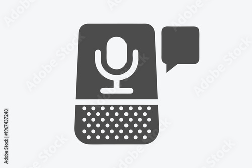 Intelligent assistant icon, voice AI symbol with sound wave pattern, representing digital interaction and tech