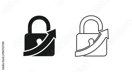 Security Growth Lock Icon Vector