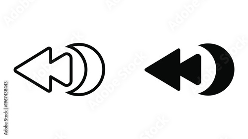 Contrasting play-pause icons in white and black color schemes