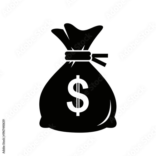 Money bag icon representing wealth finance and financial success in business.