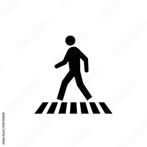 Pedestrian crossing symbol indicating safe passage for people on foot.