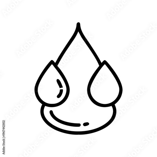 Hydration Tracking Water Drop Line Icon. Minimal Health Reminder Symbol for App UI and Wellness Design