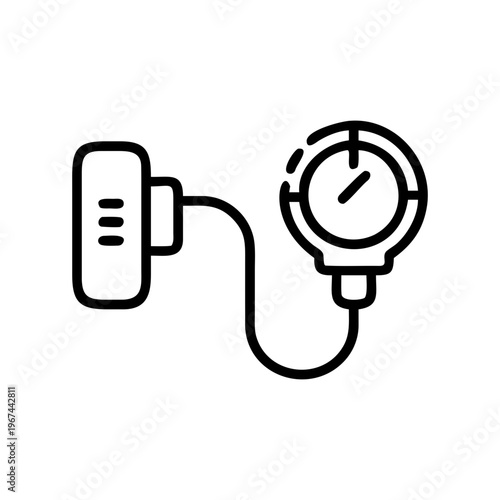 Oxygen Saturation Monitoring Line Icon Vector. Pulse Oximeter Symbol, SpO2 Measurement Outline, Healthcare Medical Illustration