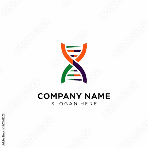 Abstract DNA strand logo with vibrant colors for science and technology companies.