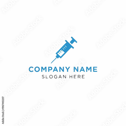 Blue Syringe Medical Logo for Healthcare Company with Modern Design.