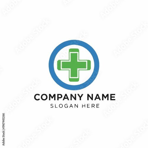 Medical Logo Design Featuring a Green Cross Inside a Blue Circle. Free Download Medical Logo Design Featuring a Green Cross Inside a Blue Circle. - GFXLoad