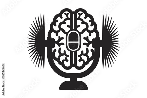 Smart assistant voice AI icon, clean blue and white symbol for intelligent digital interaction and tech