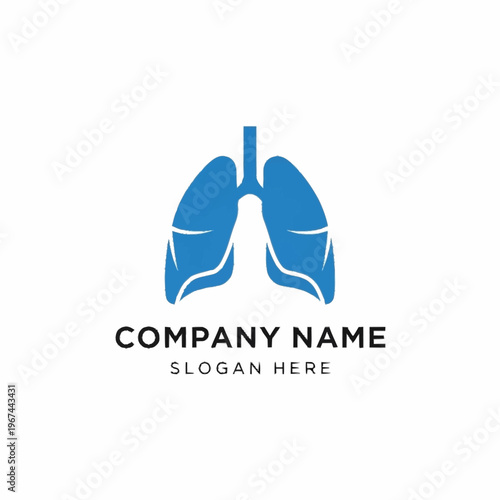 Blue Lungs Logo Design for Respiratory Health Company.