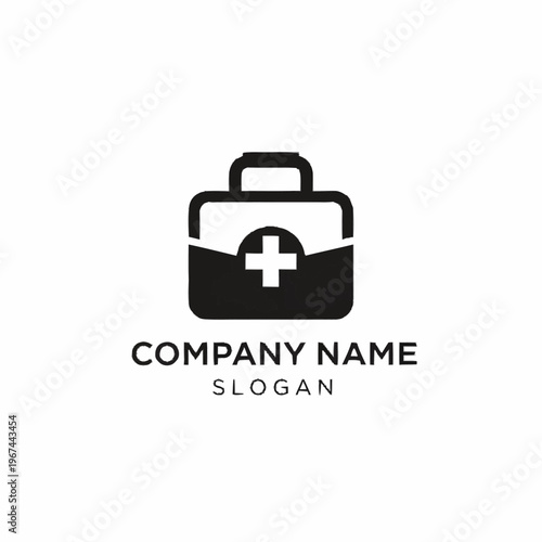 Medical Bag Logo Design with Cross Symbol for Healthcare Services.