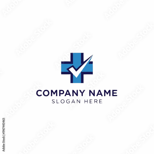Medical Cross and Checkmark Logo Design for Healthcare Company.