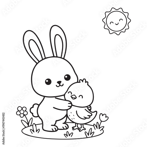 Bold and Easy Cute Easter Coloring Pages