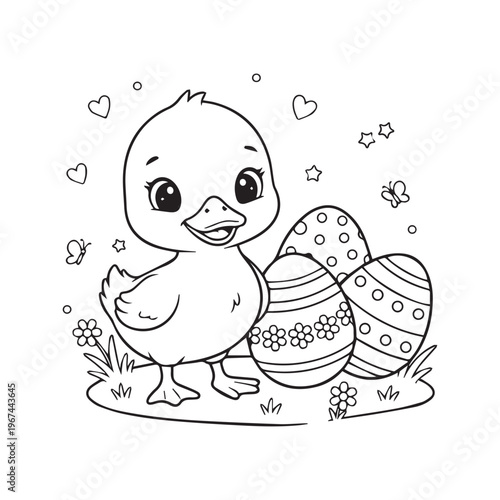 Bold and Easy Cute Easter Coloring Pages