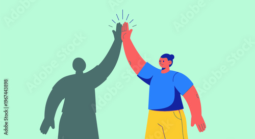 Man giving high five gesture.