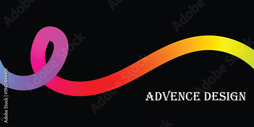 Creative abstract wave of rainbow colors on a black background, symbolizing innovation and design expertise in modern advertising and branding solutions for businesses