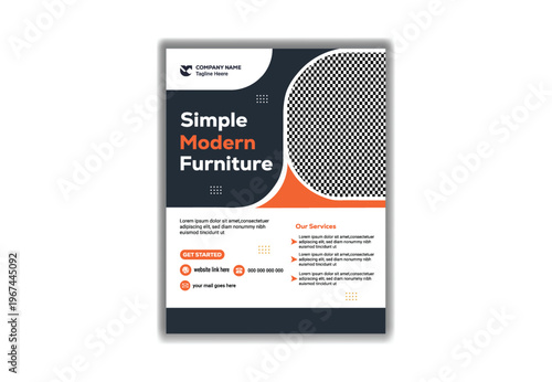 Simple modern furniture flyer cover design vector illustration