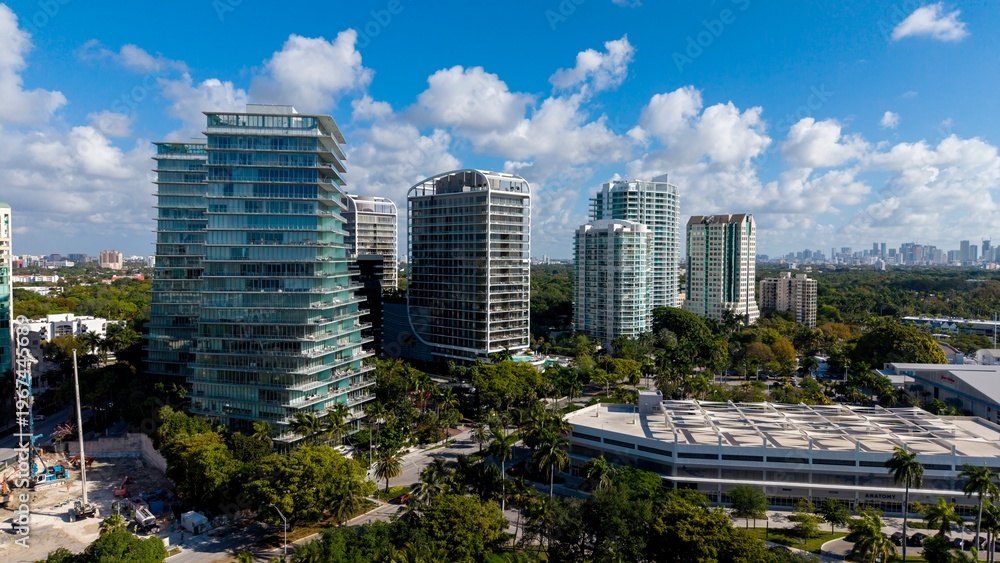 Fototapeta premium Modern office and apartment buildings on sunny day 