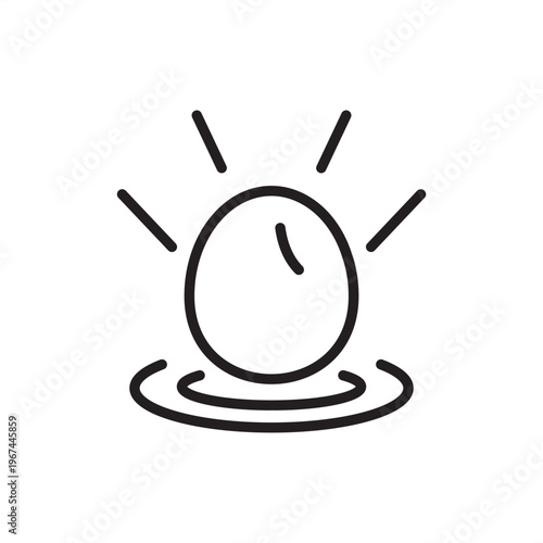 Egg candling icon. Poultry tech, representing automated inspection hardware, hatchery grading tools, embryonic monitoring systems, egg quality control gear, and agricultural diagnostic equipment.