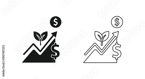 Growth Investment Money Vector
