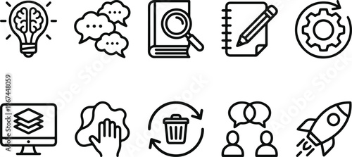 A collection of icons related to business and communication