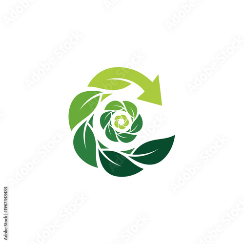 Ecofriendly logo representing growth sustainability and environmental consciousness in nature.