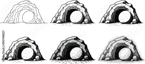 Empty tomb of Jesus Christ, representing the resurrection in Christian theology. 