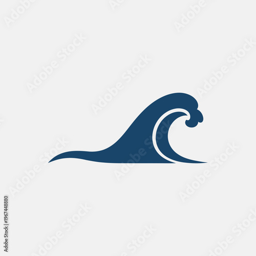 Elegant blue wave graphic representing ocean water movement and power.