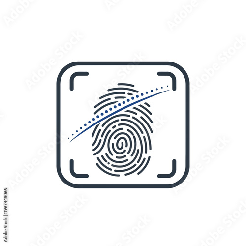 Fingerprint scanning disabled icon representing security and access denial no entry allowed.