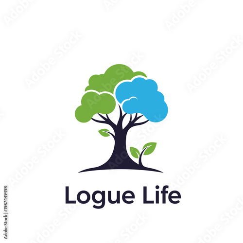 Logue Life logo featuring a vibrant tree with green and blue foliage representing growth and nature.