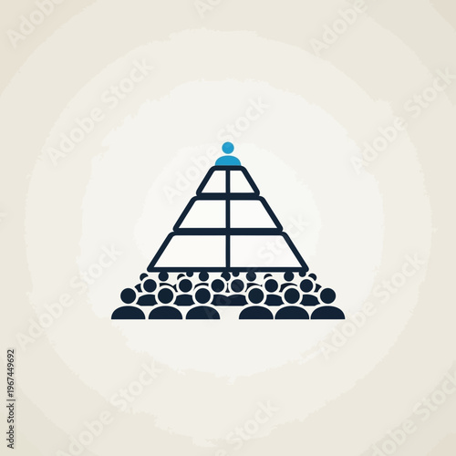 Hierarchical structure of people representing organization and management leadership concept.