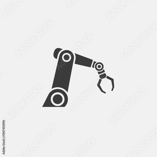 Industrial robotic arm icon representing automation and manufacturing processes.