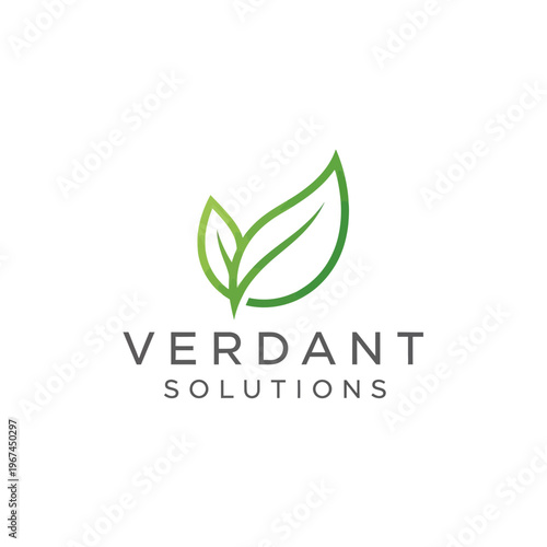 Verdant Solutions Logo Modern Leaf Design for Sustainable Business.