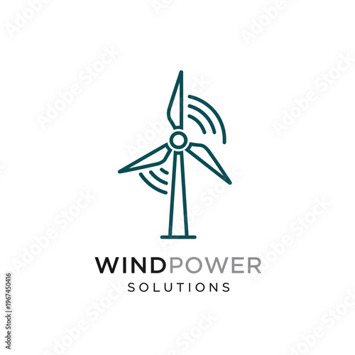 Wind turbine logo representing renewable energy and sustainable solutions for the future.