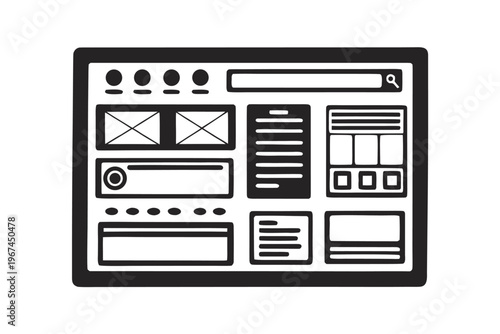 Modern SaaS Application Interface Dashboard Mockup Vector Illustration