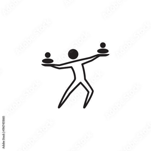 Balancing Act A Person Holding Weights Symbolizing Equilibrium and Harmony.
